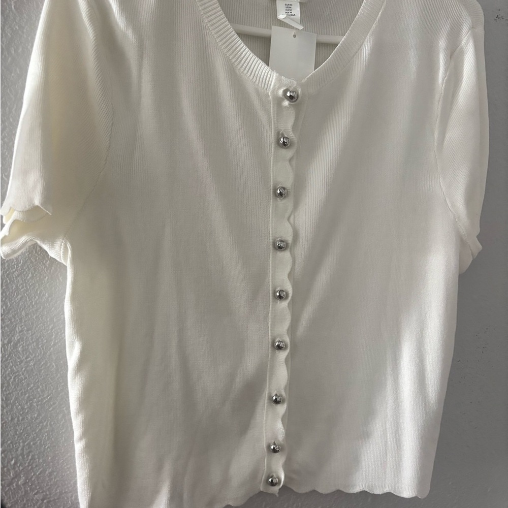 H&M Cream Button-Down Women's Shirt